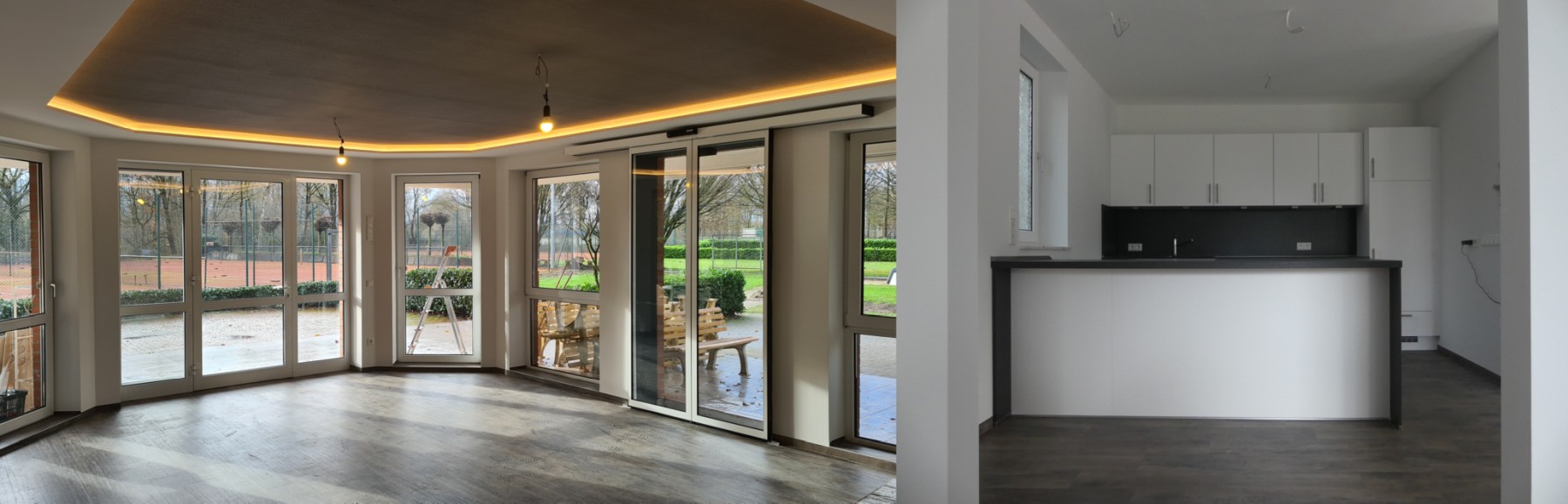 Umbautätigkeiten im Clubhaus-Aufenthaltsraum